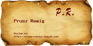 Prusz Remig névjegykártya